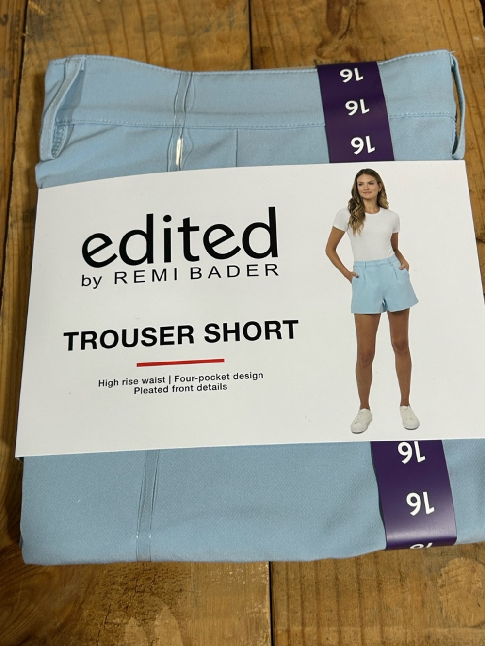 Edited by Remi Bader High-Waist Trouser Shorts - Light Blue